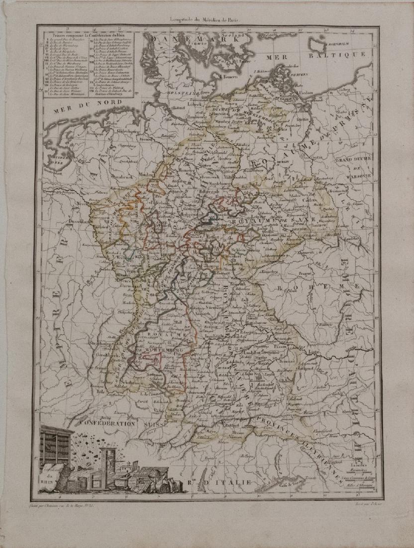 1812 Malte-Brun Map of Germany -- Confederat du Rhin: Title/Content of Map: 1812 Malte-Brun Map of Germany -- Confederat du Rhin Date: 1812, Paris Cartographer: M Malte-Brun Size: 11.7 x 8.8 in. An attractive map of German states, showing its political d