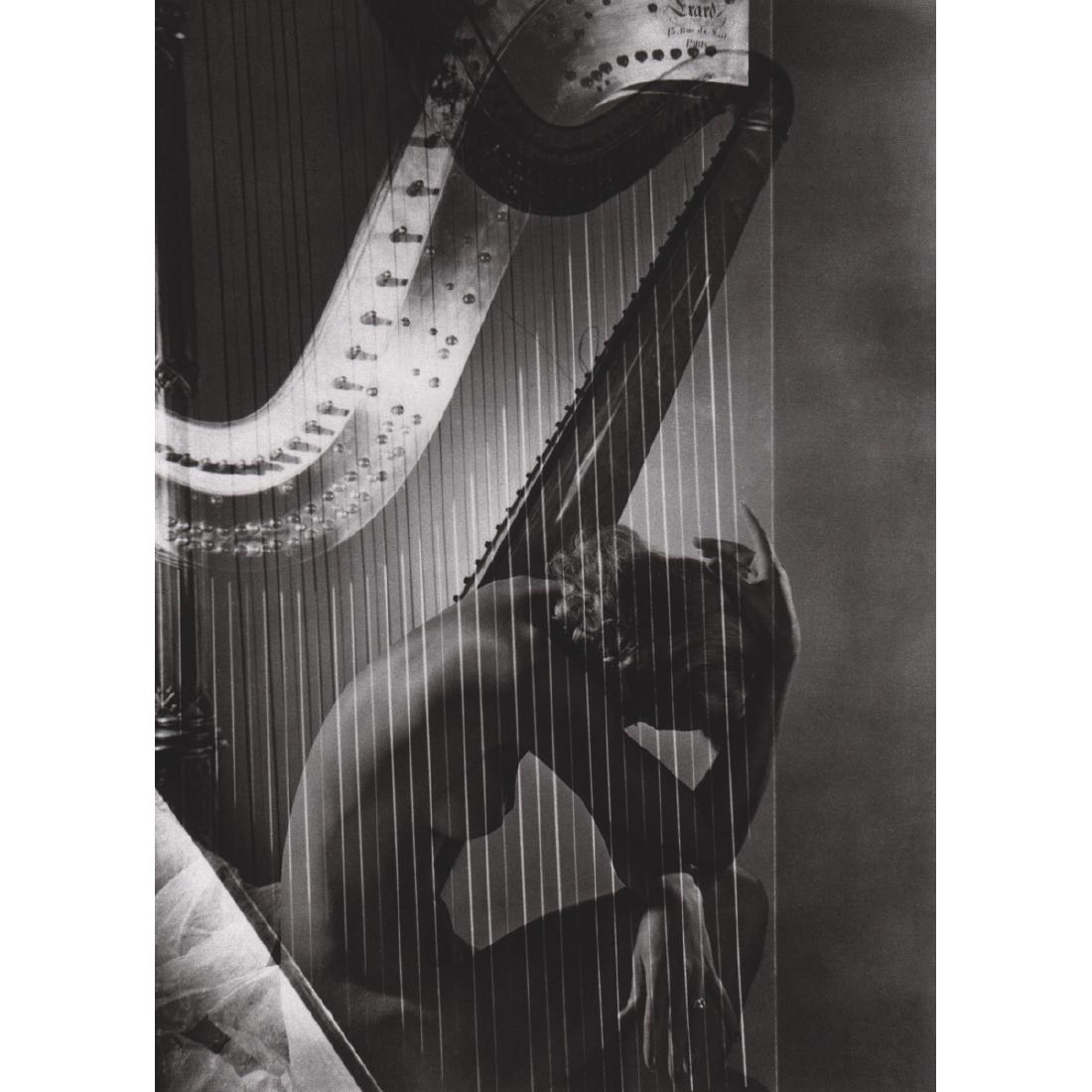 HORST - Lisa and Harp, Paris 1939: Artist: HORST Print Title: Lisa and Harp, Paris 1939 Medium: Sheet-fed Gravure Printing Date: 1990's Printed in Japan Image Size approx: 8.5 X 11.75 inches Horst Paul Albert Bohrmann (1906–1999) who