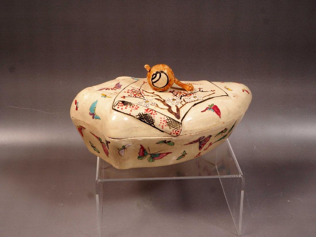 Kogo incense Satsuma box Mid Edo rare shape Signed by (1 of 9)