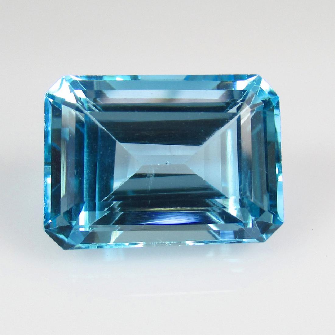 11.21 Ct Natural Swiss Blue Topaz Emerald Cut (1 of 2)