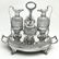 ANTIQUE PAUL STORR GEORGIAN SILVER & GLASS CRUET SET - 12