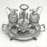 ANTIQUE PAUL STORR GEORGIAN SILVER & GLASS CRUET SET - 2