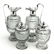 ANTIQUE PAUL STORR GEORGIAN SILVER & GLASS CRUET SET - 6