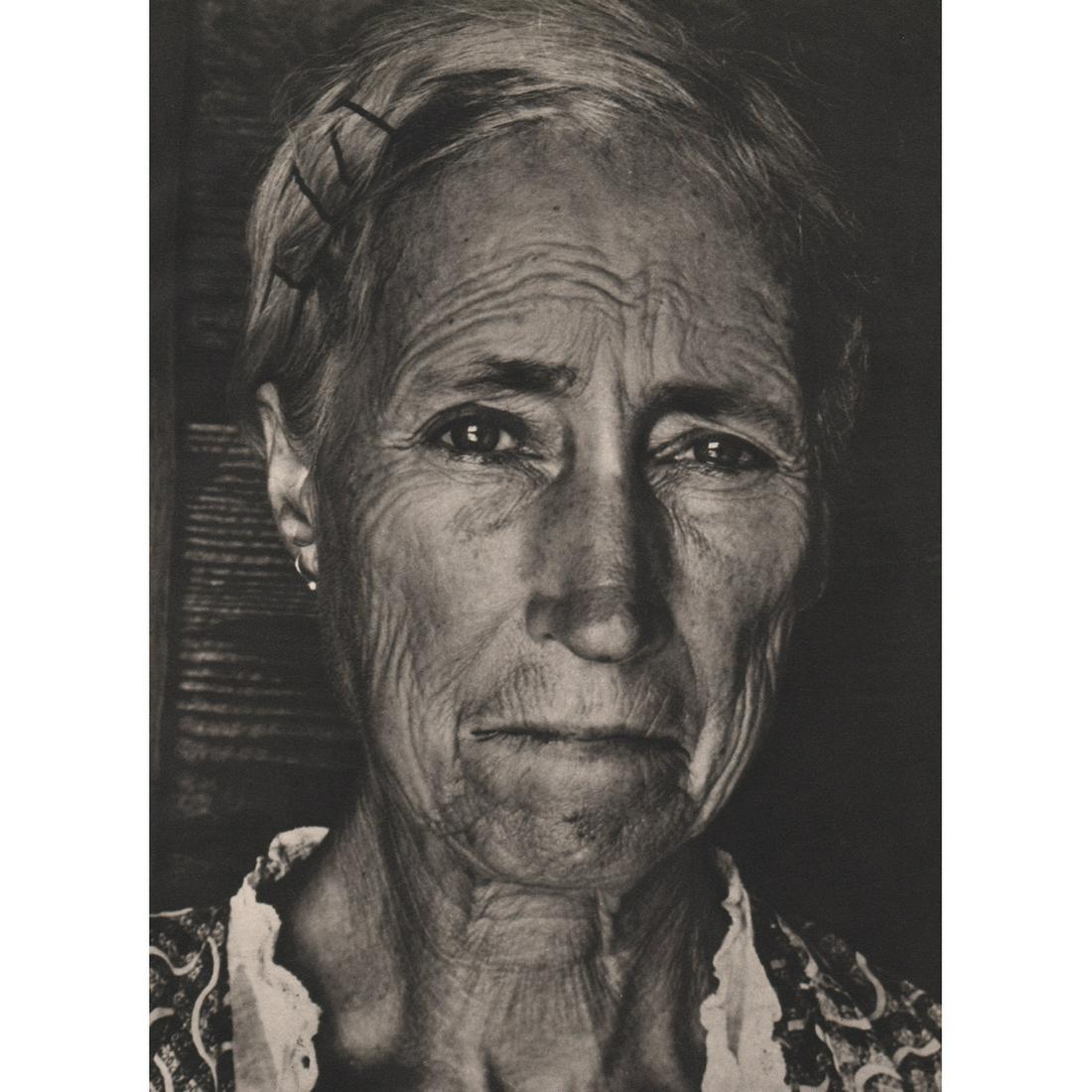 MARGARET BOURKE-WHITE - Sharecroppers Wife: Artist: MARGARET BOURKE-WHITE Print Title: Sharecroppers Wife Medium: Sheet-fed Gravure Printing Date: 1930's Printed in the USA Image Size approx: 7 x 9 inches Margaret Bourke-White (1904-1971) was b