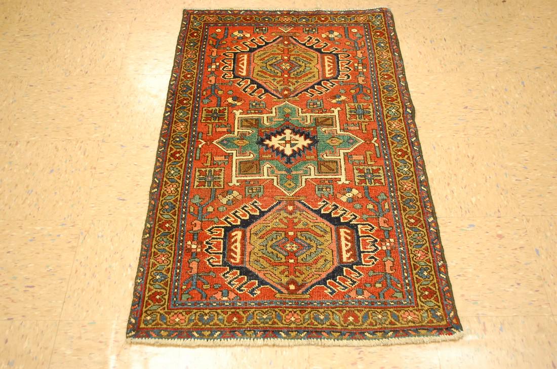 1930s COLORFUL,RARE SIZE PERSIAN HERIZ SERAPI RUG 2' 8" (1 of 7)