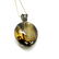 Vintage silver Baltic amber pendant charm 4cm - 4