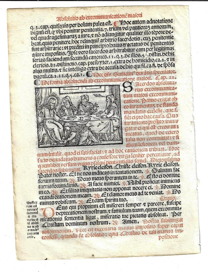 1567 Catholic Prayer Leaf w/ Woodcut (1 of 1)