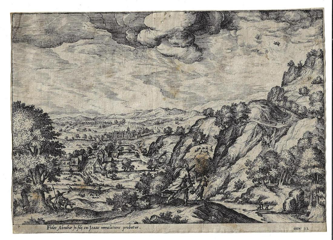 17th C Engraving Old Master Genesis 22 (1 of 1)