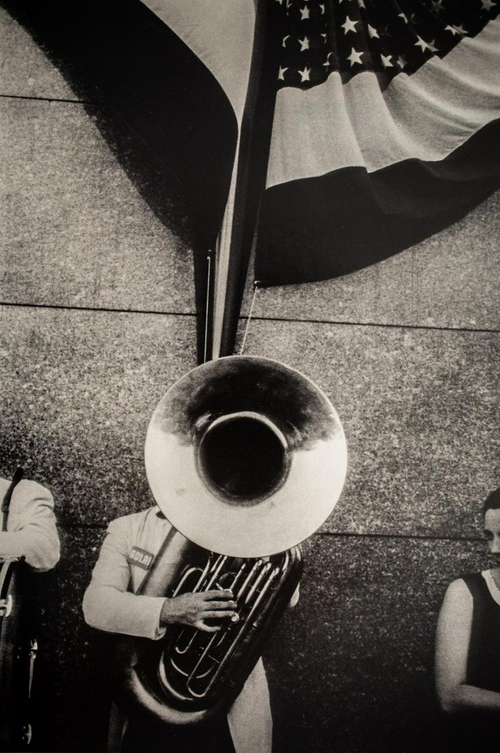 ROBERT FRANK - Political Rally, Chicago, 1958: Artist: Robert Frank Title: Political Rally, Chicago, 1958 Medium: Duotone Photo Litho, 1974, Italy Dimensions: 7.95x11.25" Heat Wax Mounted on 14x18" Conservation board Robert Frank (b. 1924) is an A