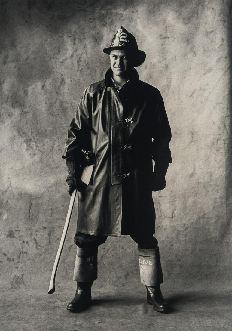 IRVING PENN - Fireman, New York, 1951: Artist: Irving Penn Title: Fireman, New York, 1951 Medium: Photo Litho, 2009, USA Dimensions: 6.5x9.25" Heat Wax Mounted on 11x14" Conservation Board Irving Penn (1917-2009) was an American photograph