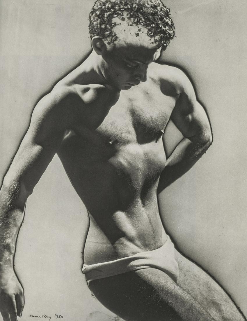 MAN RAY - Male Torso, 1930: Artist: Man Ray Title: Male Torso, 1930 Medium: Photo Litho, 1989, USA Dimensions: 8.1x10.5" Heat Wax Mounted on 11x14" Conservation Board Man Ray, original name Emmanuel Radnitzky, was born on August