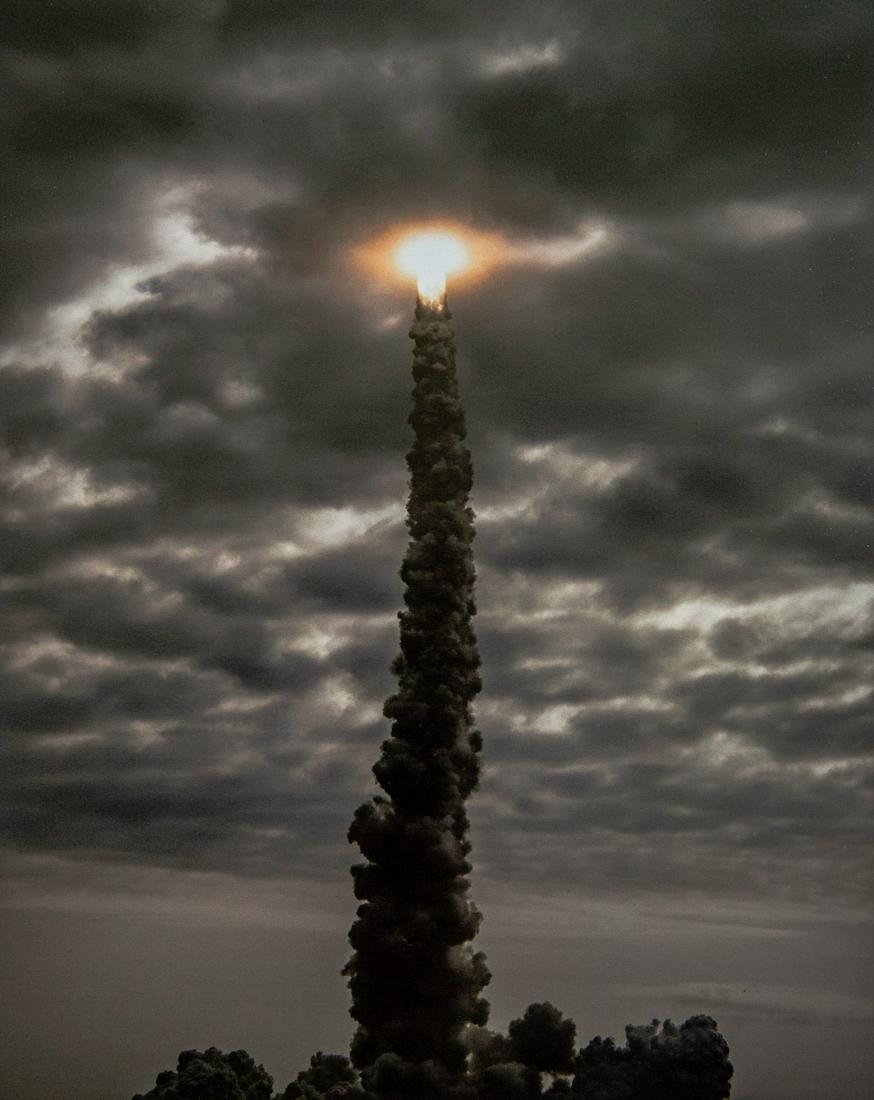 DAN WINTERS - Endeavor Passes Through Clouds: Artist: Dan Winters Title: Endeavor Passes Through Clouds Medium: Photo Litho, 2012, China Dimensions: 9.15x11.35" Heat Wax Mounted on 14x18" Conservation board Dan Winters (1962) is an American portr