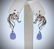Sterling Silver Horse Designed Earrings w Violet Jade,