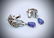Sterling Silver Horse Designed Earrings w Violet Jade, - 3