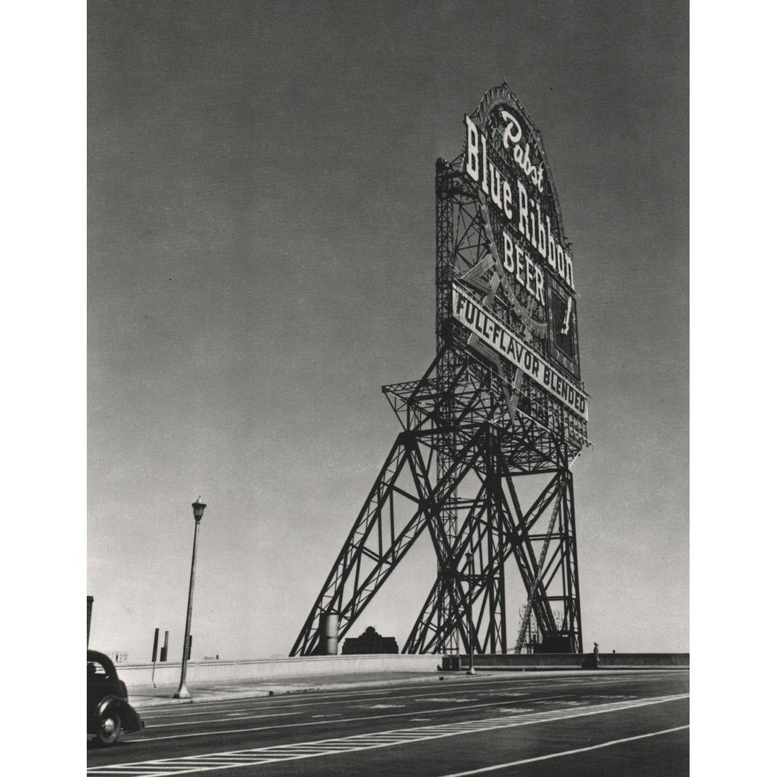 WALKER EVANS - Chicago, 1947 - Pabst Sign: Artist: WALKER EVANS Print Title: Chicago, 1947 Medium: Sheet-fed Gravure Printing Date: 1980's Printed in France Image Size: 7.75 X 9.75 inches Walker Evans (1903-1975) was an American photographer a