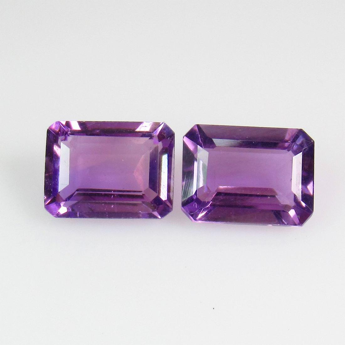 2.68 Ctw Natural Purple Amethyst Emerald Cut Pair (1 of 2)