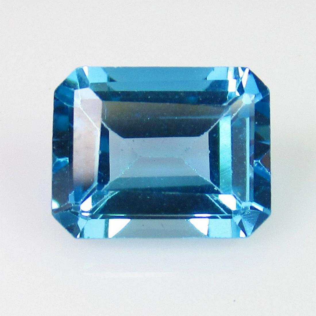 2.85 Ct Genuine Swiss Blue Topaz Emerald Cut (1 of 2)