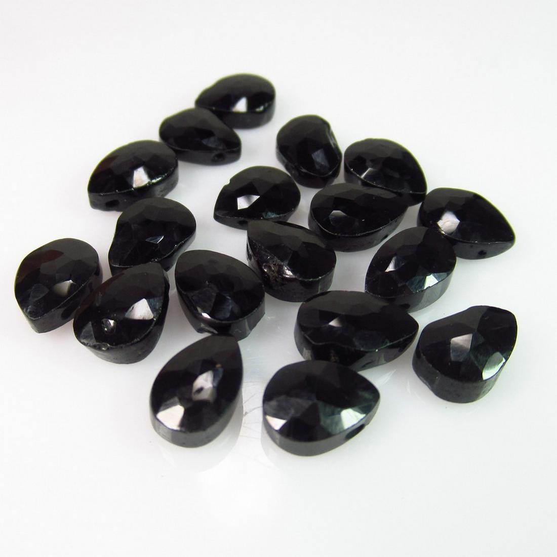 25.23 Ct Genuine 18 Drilled Black Onyx Pear Beads (1 of 2)