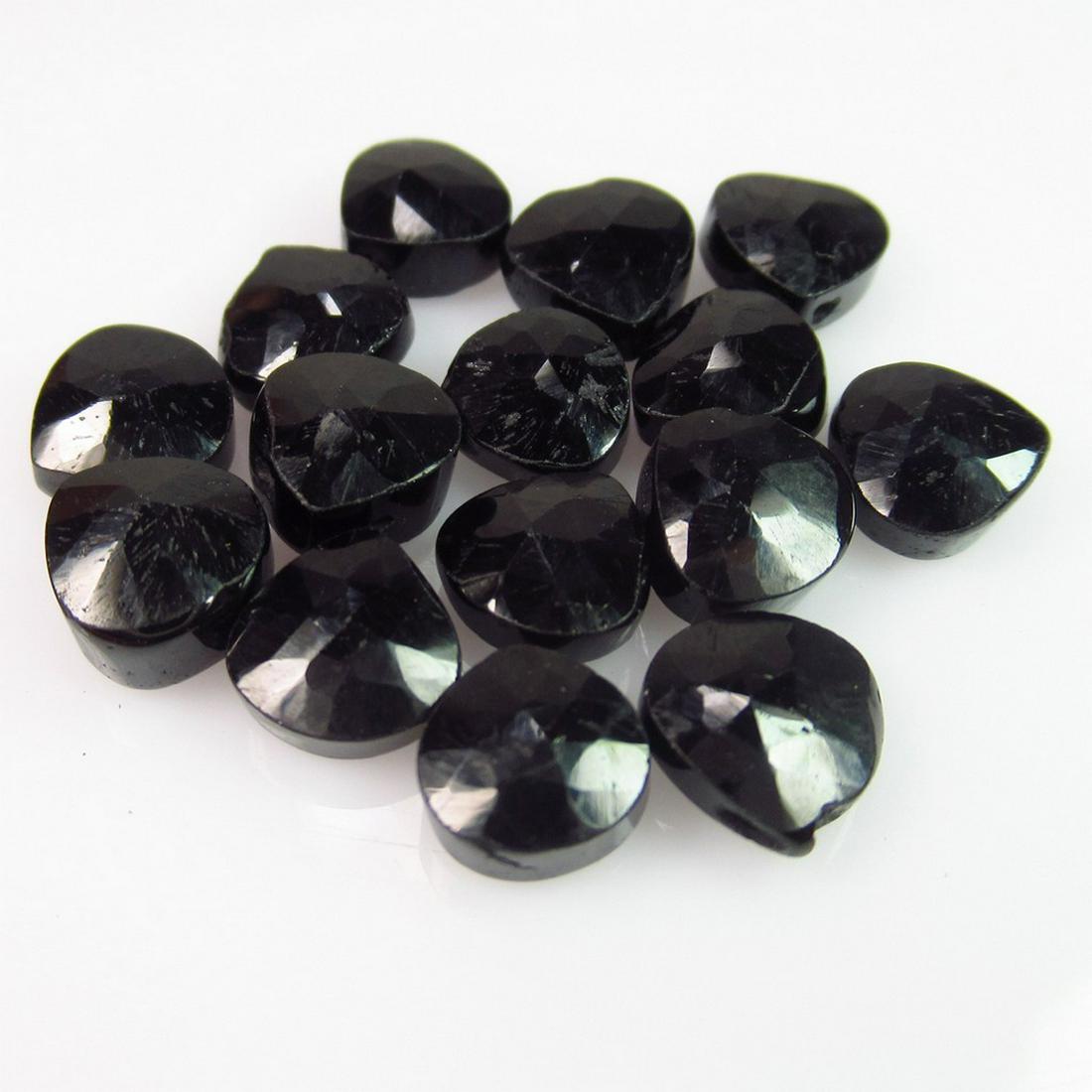 25.86 Ct Genuine 15 Drilled Black Spinel Pear Beads: No Reserve! Title: 25.86 Ct Genuine 15 Drilled Black Spinel Pear Beads Stone Clarity: Opaque Loose Gemstone: Natural Black Spinel Beads Carat Weights: 25.86 Size / Dimensions: 6.5x6.7 to 7.4x7.2 mm / 