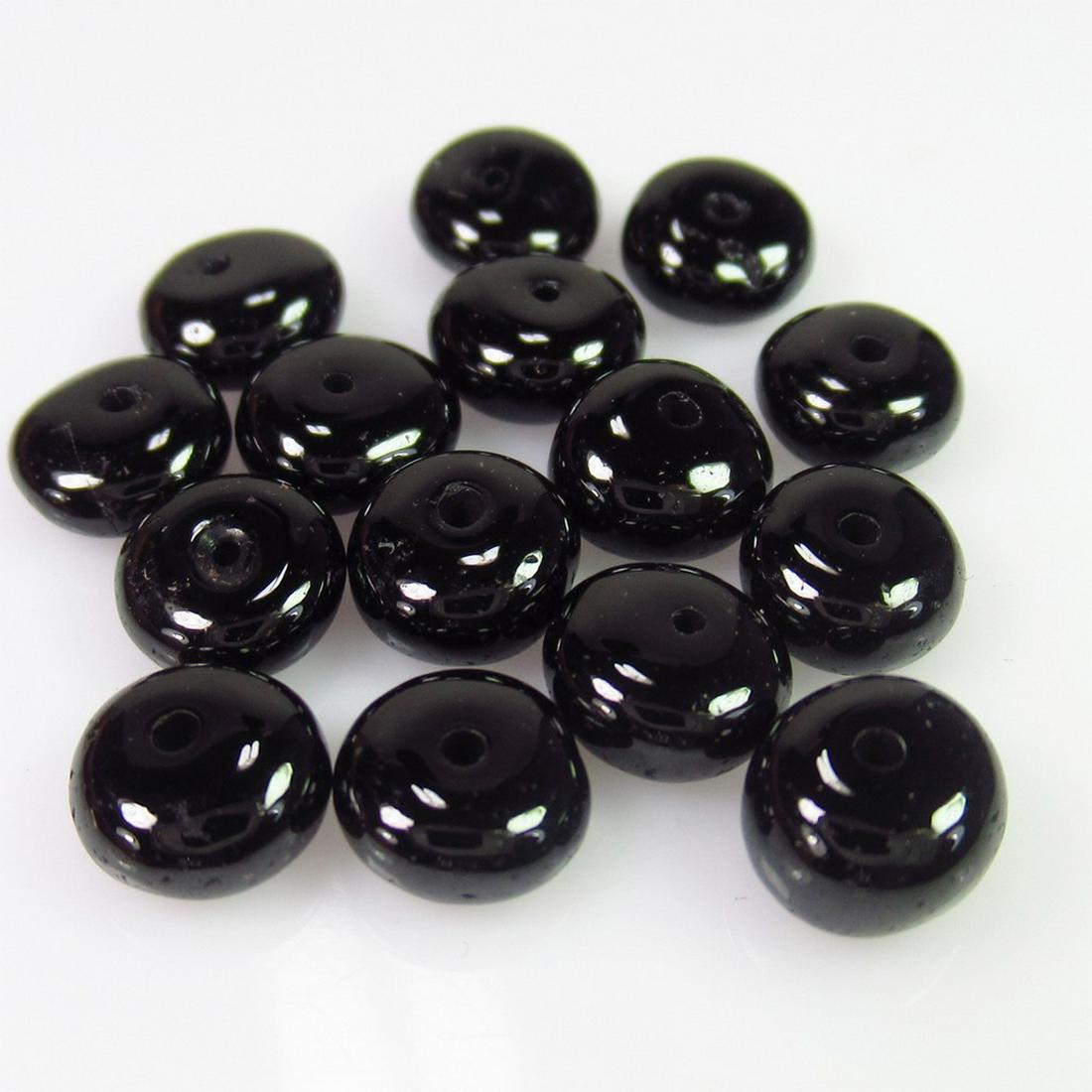 23.62 Ct Genuine 15 Drilled Black Spinel Round Beads (1 of 2)