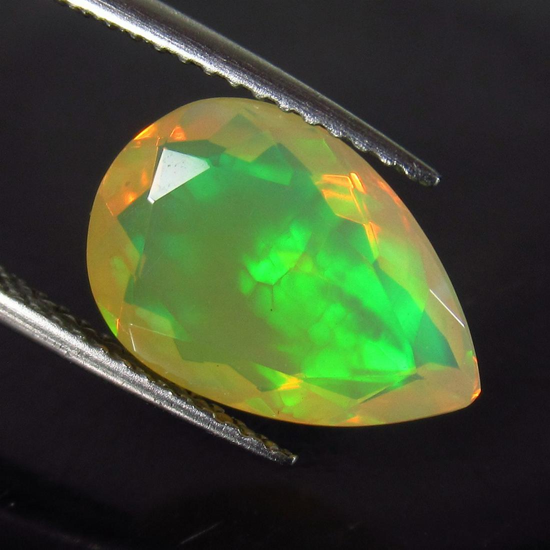 2.56 Ct Genuine Multi-Color Fire Faceted Opal Pear Cut (1 of 2)