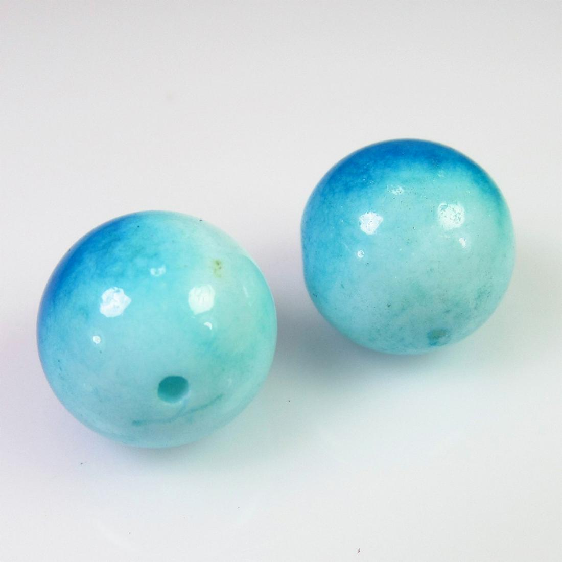 18.03 Ct Genuine Drilled Blue Opal Round Ball Beads (1 of 2)