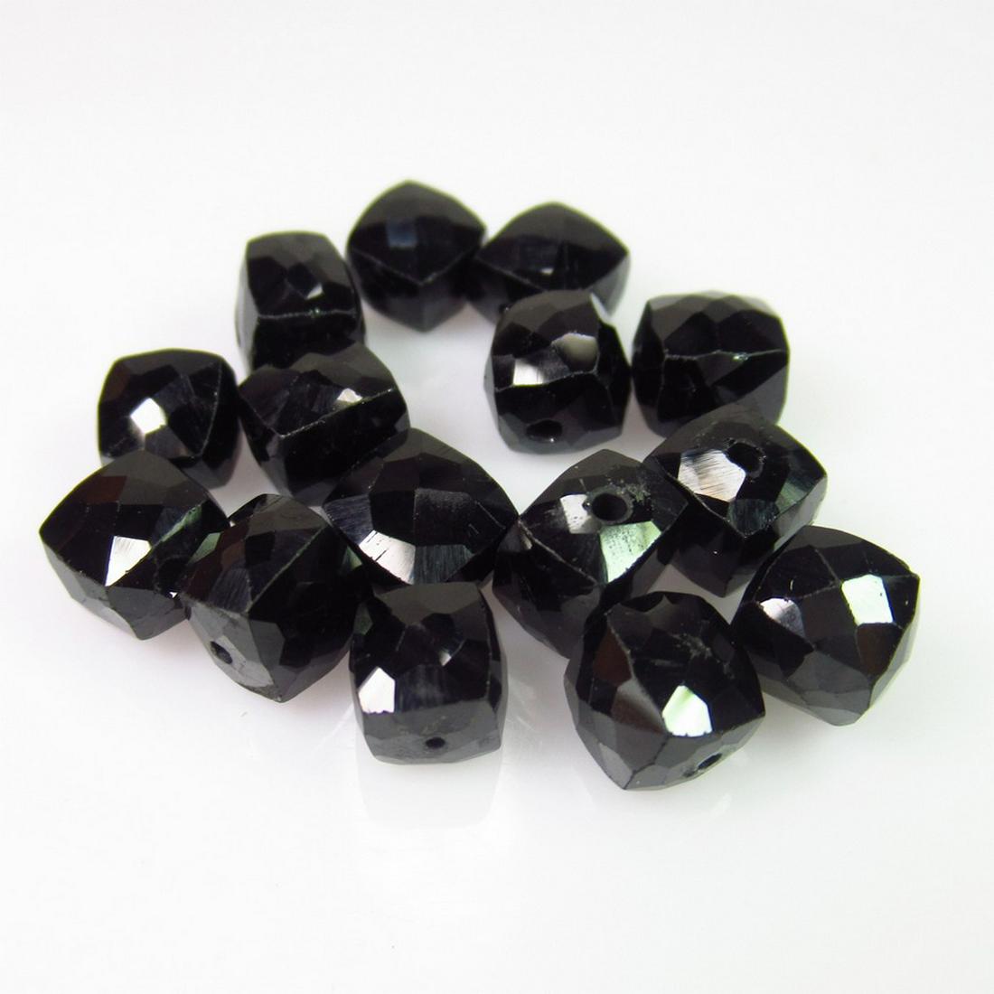 37.41 Ct Genuine 15 Drilled Black Spinel Square Beads: No Reserve! Title: 37.41 Ct Genuine 15 Drilled Black Spinel Square Beads Stone Clarity: Opaque Loose Gemstone: Natural Black Spinel Beads Carat Weights: 37.41 Size / Dimensions: 6.0x6.0 to 6.3x6.3 mm 