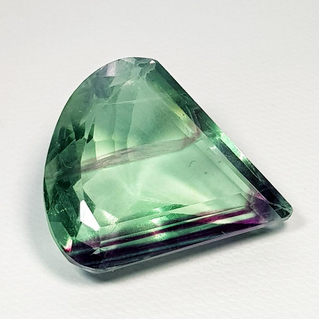Natural Bi-Color Fluorite Pear Cut 37.40 ct (1 of 6)