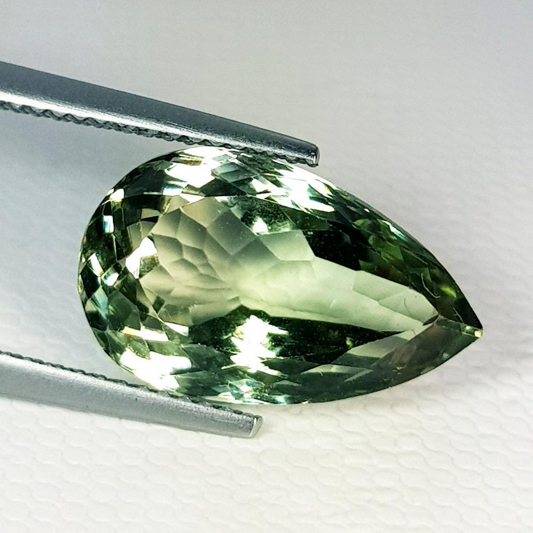 8.60 ct Natural Green Amethyst Pear Cut (1 of 6)