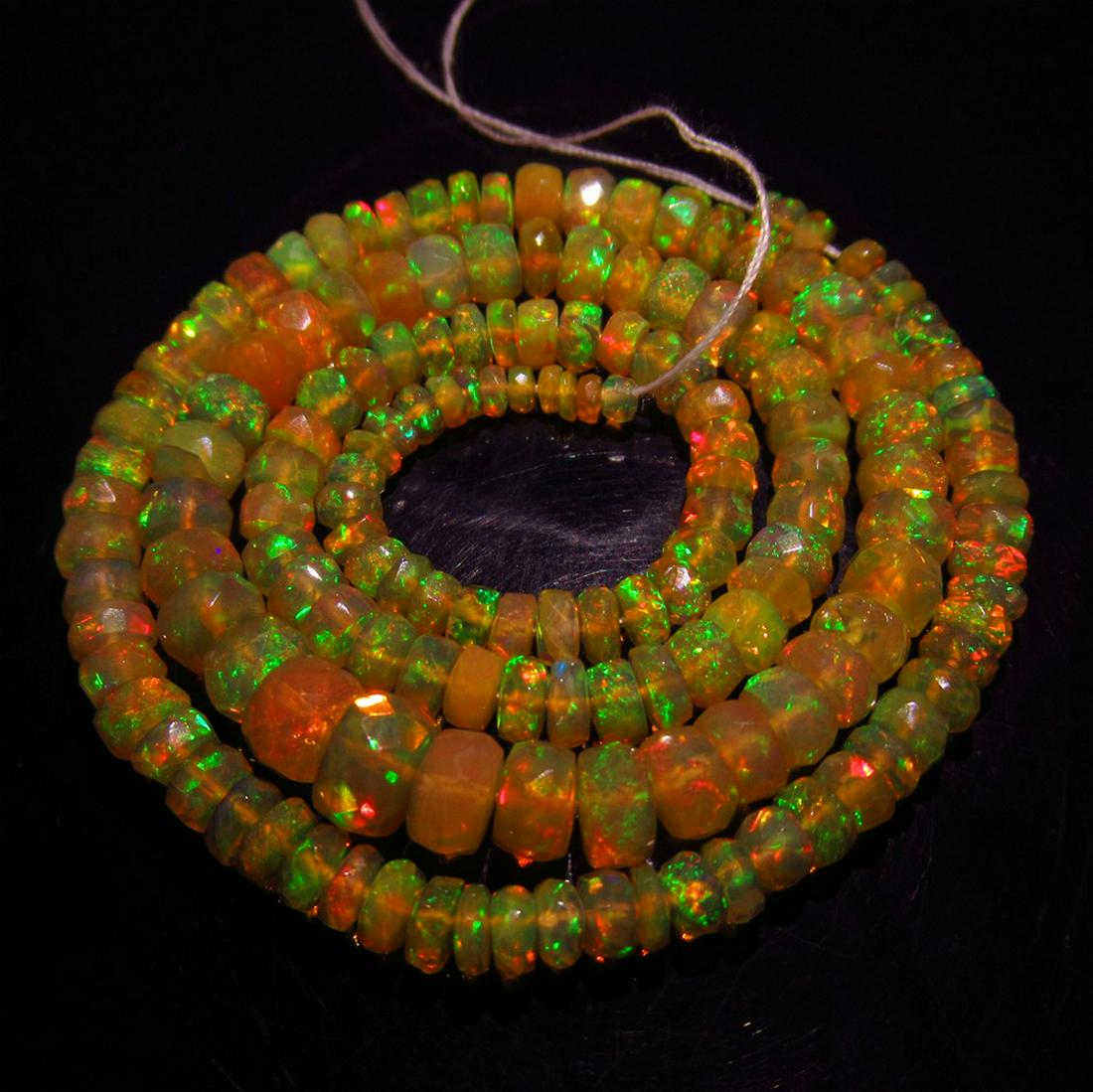 38.63 Ctw Natural 161 Drilled Round Faceted Opal Beads (1 of 2)