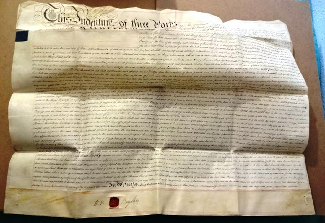 1827 English Vellum Indenture w/ Seal Signed (1 of 3)