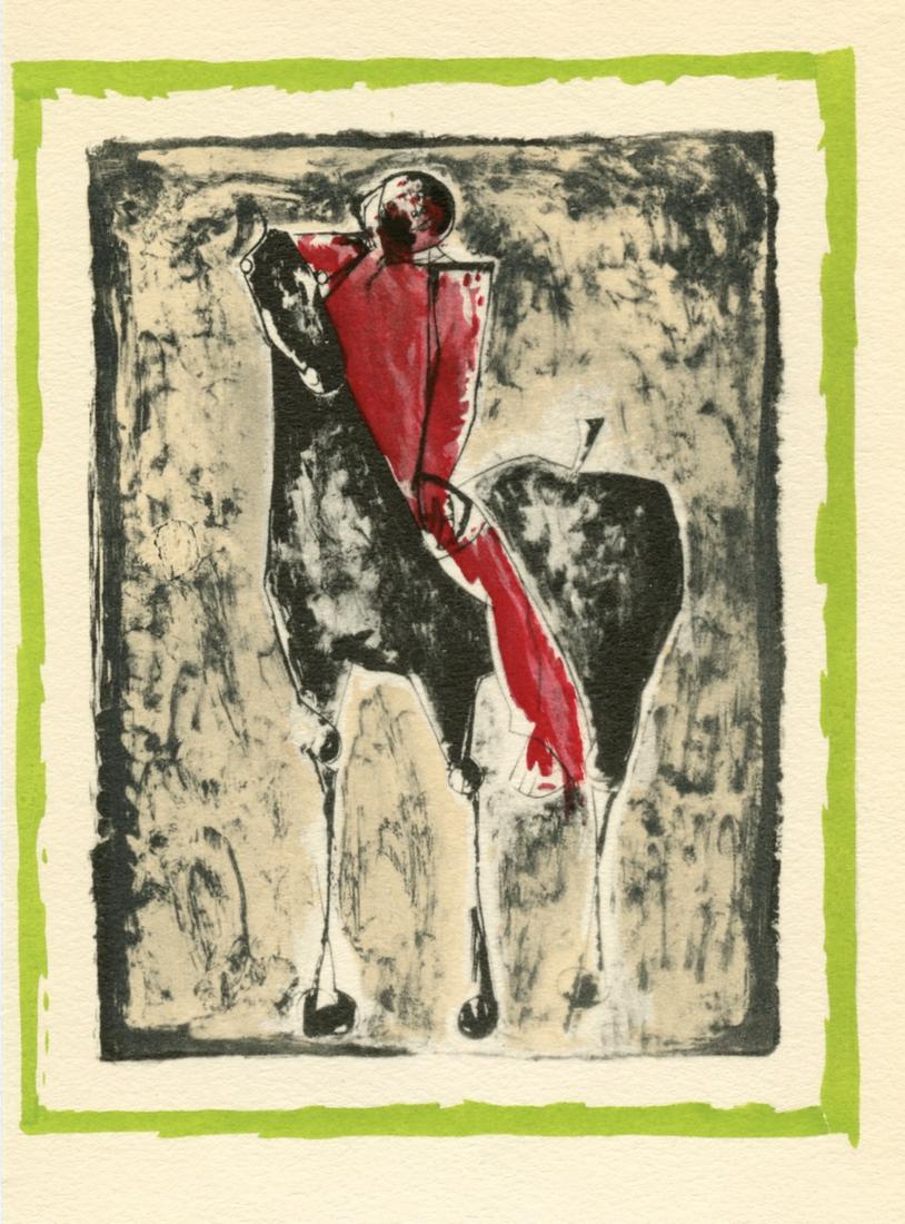Marino Marini pochoir "Cavalier rouge" (1 of 1)