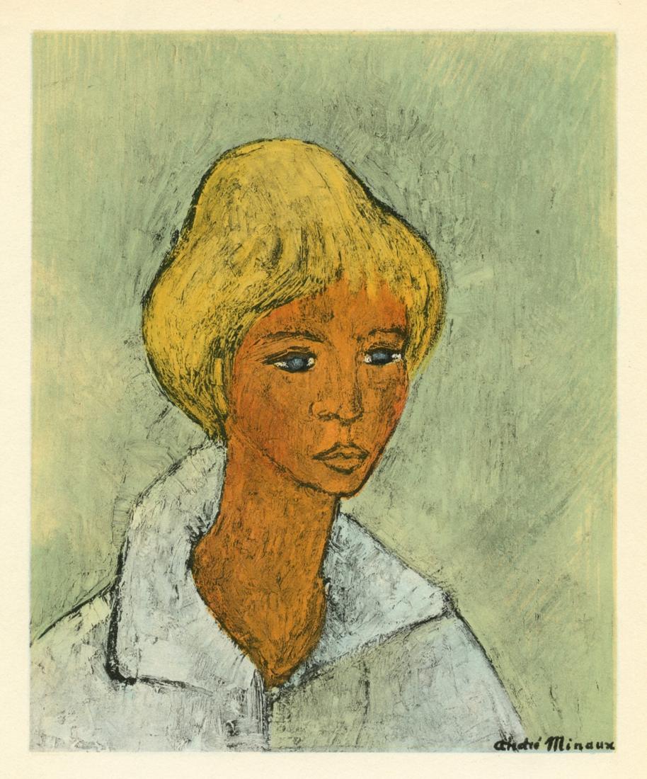 Andre Minaux lithograph "Portraite de fillette" (1 of 1)