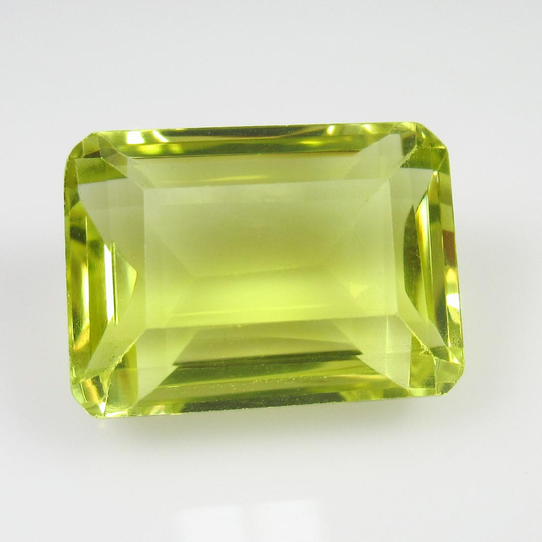 16.48 Ct Natural Yellow Lemon Quartz Emerald Cut (1 of 2)