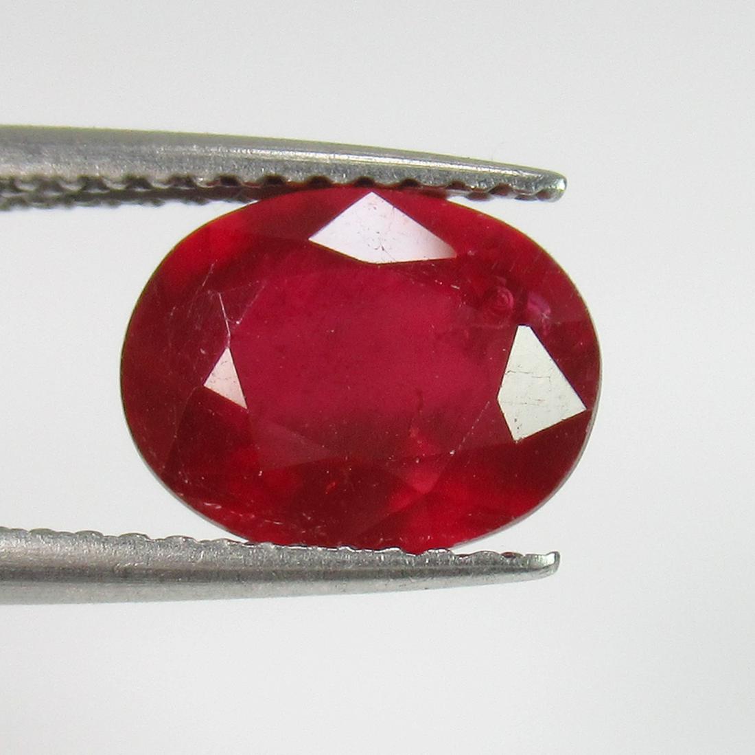 2.97 Ct Genuine Mozambique Red Ruby 9X7 mm Oval Cut (1 of 2)