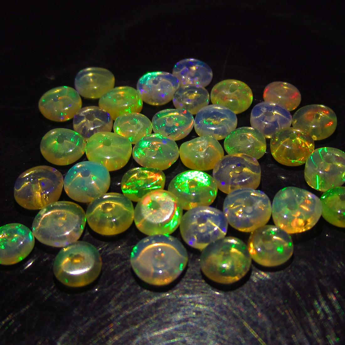 3.78 Ctw Natural 38 Ethiopian Drilled Round Opal Beads (1 of 2)