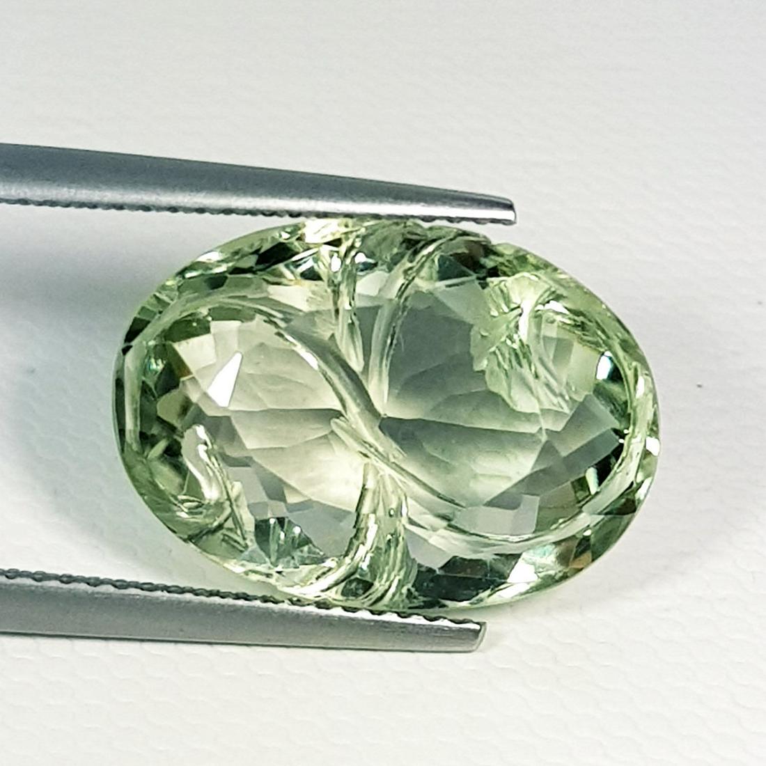 Natural Green Amethyst Oval Flower Cut 9.85 ct (1 of 5)