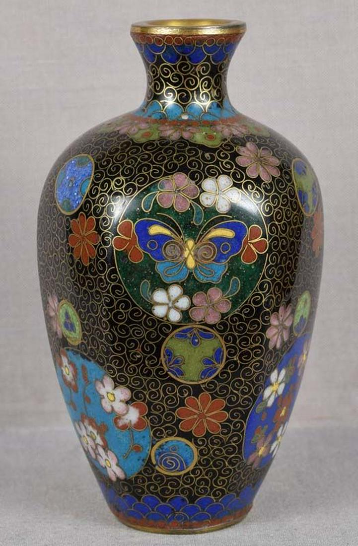 19c Japanese cloisonne small ALTAR VASE (1 of 6)