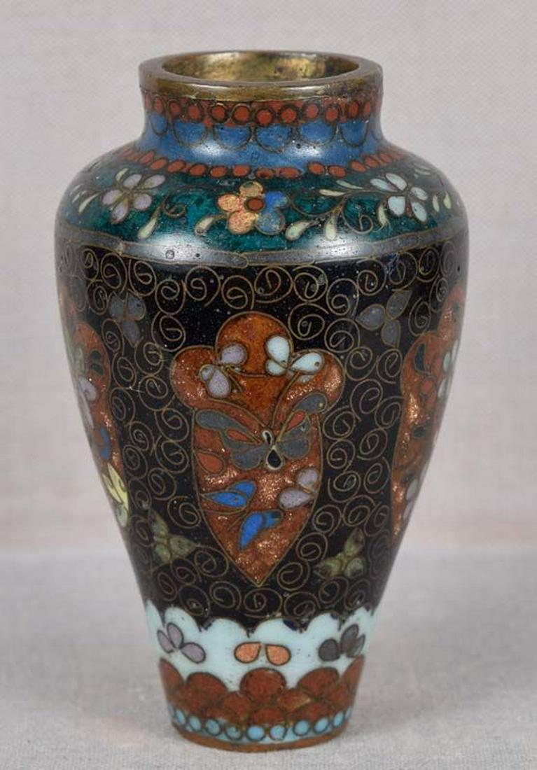19c Japanese cloisonne miniature ALTAR VASE (1 of 5)
