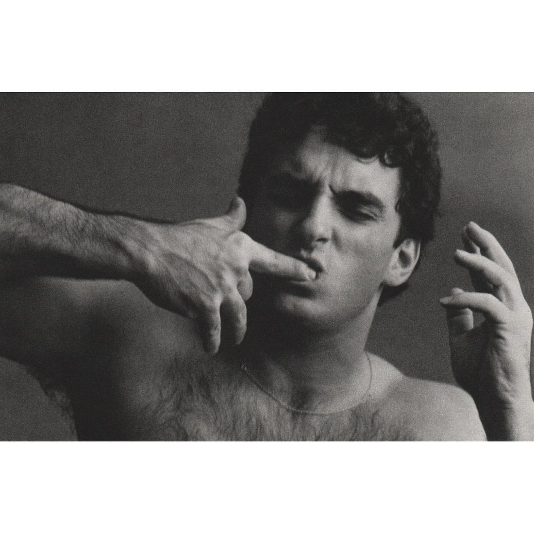 DUANE MICHALS - A Man is stung by a Bumblebee: Artist: DUANE MICHALS Print Title: A Man is stung by a Bumblebee Medium: Sheet-fed Gravure Printed on uncoated acid free paper Printing date: 1990's Printed in Japan Image Size approx: 7.75 X 5.25 inc