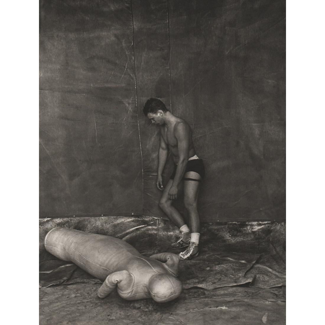 BRUCE WEBER - Jon Lundberg, Wrestler 1983: Artist: BRUCE WEBER Print Title: Jon Lundberg, Wrestler 1983 Medium: Sheet-fed Gravure Printing Date: 1980's Printed in Spain Image Size approx: 8.5 X 11 inches Bruce Weber is an American fashion phot