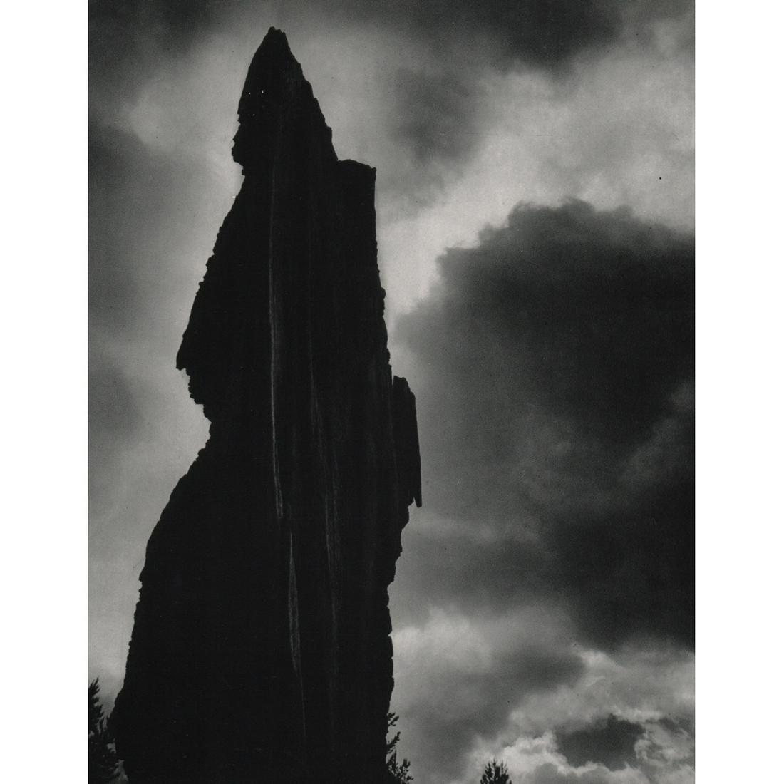 CEDRIC WRIGHT - Stump in Thunderstorm: Artist: CEDRIC WRIGHT Print Title: Stump in Thunderstorm Medium: Sheet-fed Gravure Printing Date: 1960's Printed in the USA Image Size approx: 6.5 x 8.25 inches George Cedric Wright (1889-1959) was an