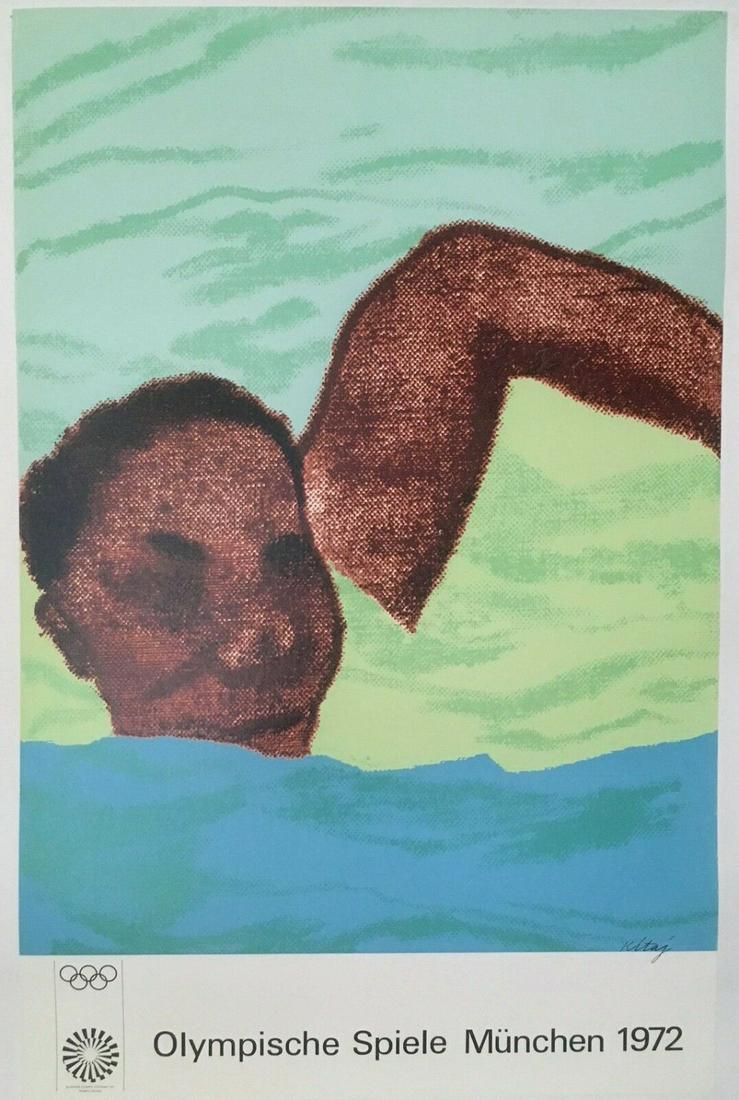 Original Vintage 1972 Munich Olympics Swimming Poster (1 of 4)