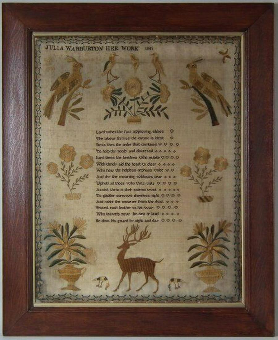 Antique Sampler, 1841, by Julia Warburton (1 of 6)