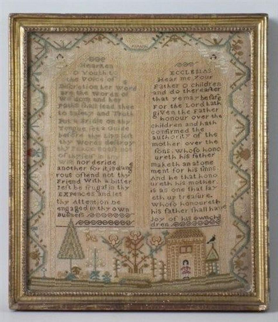 Antique Sampler, Small 1792 Motif and verse Sampler by (1 of 10)