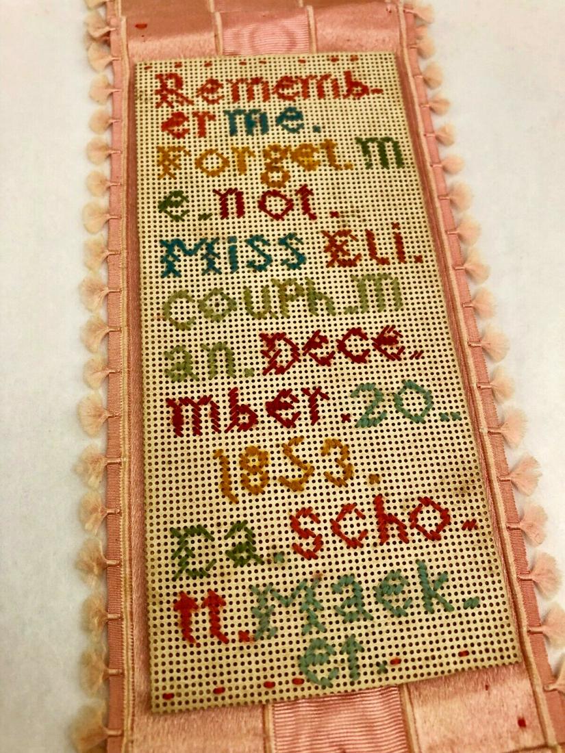 Antique 1853 American Folk Art School Girl Sampler (1 of 3)