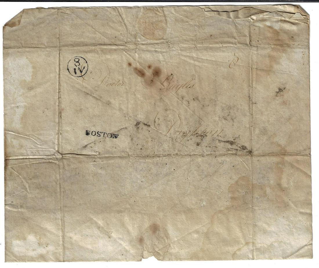 1796 Manuscript Notice Benjamin Dearborn w/ Postal (1 of 2)
