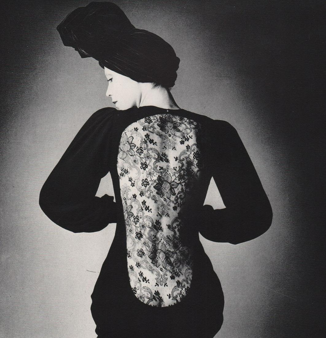 JEANLOUP SIEFF- Fashion Photo, Yves Saint Laurent,: Artist: JEANLOUP SIEFF Print Title: Fashion Photo, Yves Saint Laurent, Paris, 1970 Medium: Duotone Photoengraving Printed 1990’s in Italy Image size (inches) approx. 8 x 7.5” Jeanloup Sieff (1933