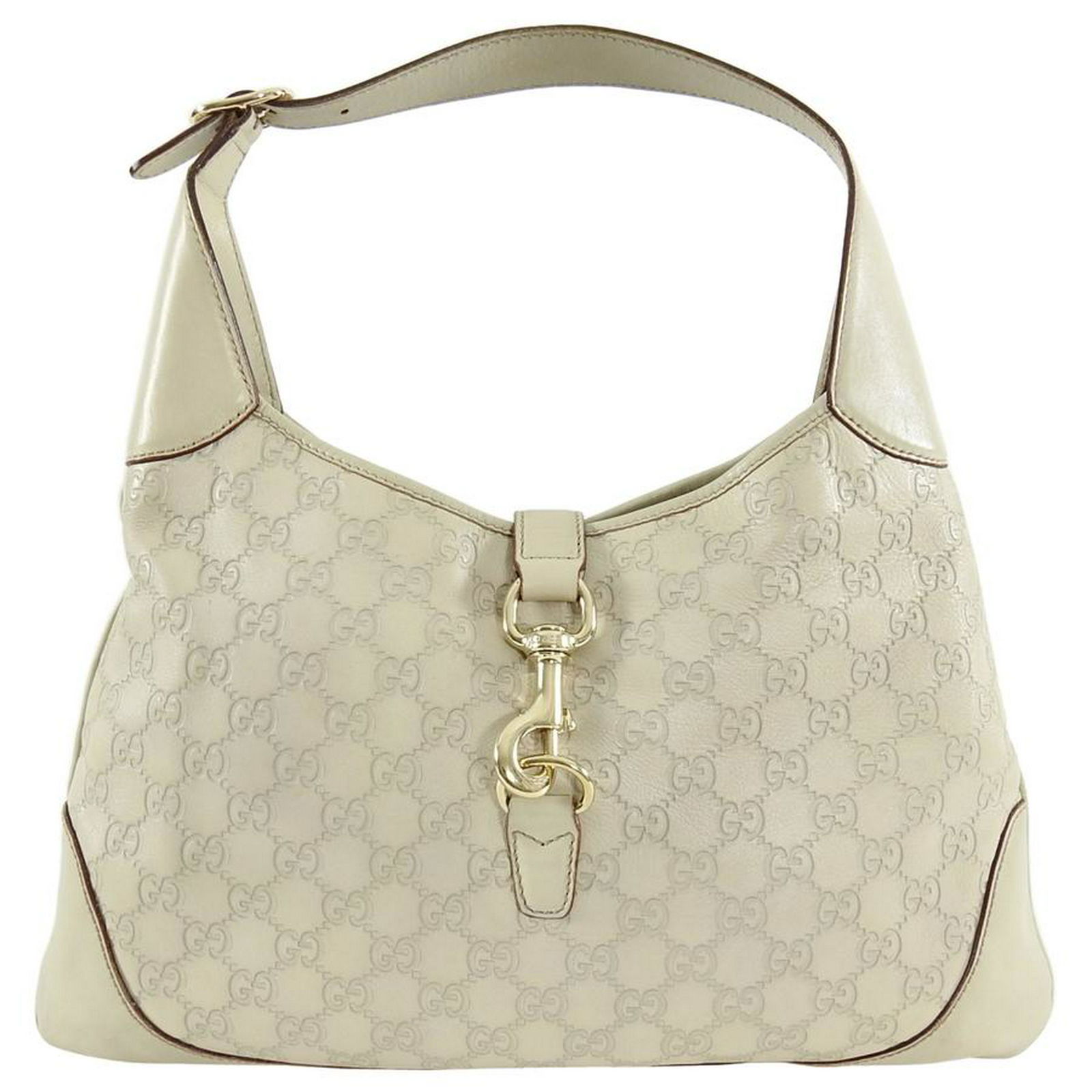 Gucci Guccissima GG Ivory Leather Monogram Hobo Bag (1 of 13)