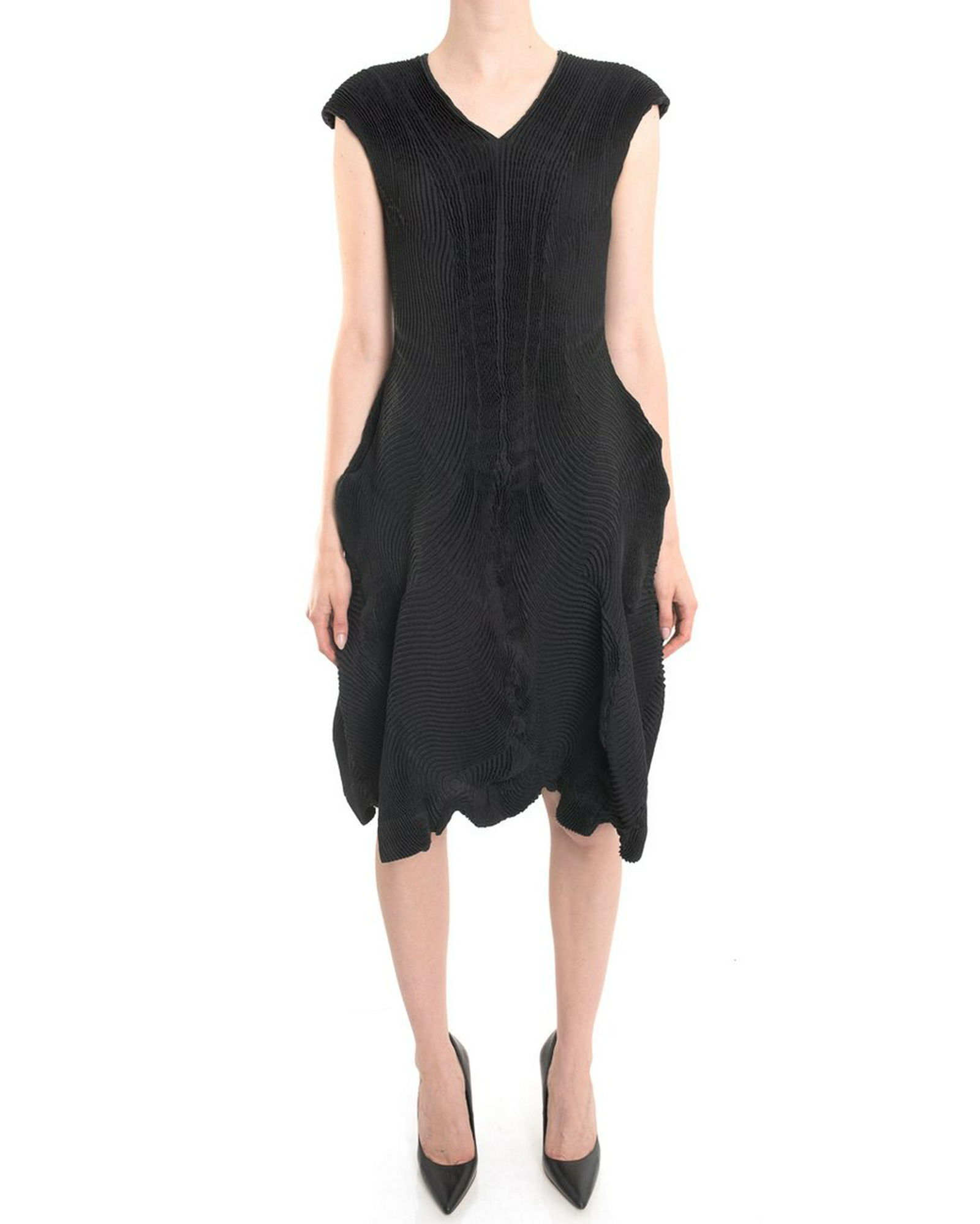 Issey Miyake Black Sleeveless Avant Garde Dress - M (1 of 9)